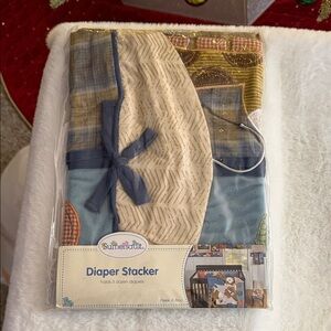 Sumersault Infant Diaper Stacker with Blue and Beige Accents